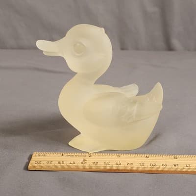 Frosted Happy Duck Figurine CIA Signed Anthony 4.75" Tall - Thumbnail 10