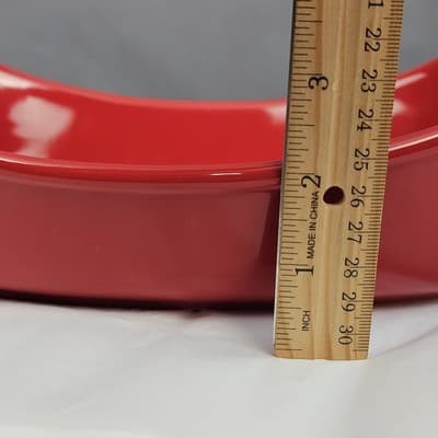 Rachael Ray Red Stoneware Oval Baker 1.25 Quart Casserole Dish - Thumbnail 5