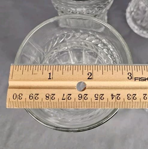 6 Laurel Leaf Horizontal Tumblers Anchor Hocking Flower Design on Bottom Flared - Thumbnail 10
