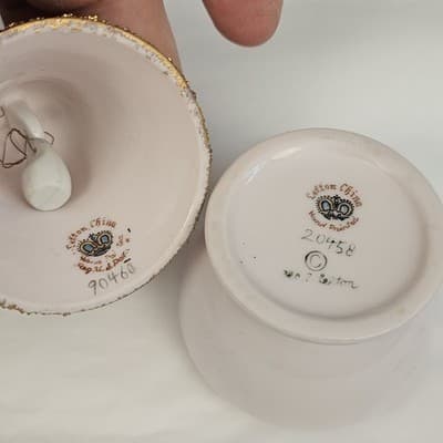 LEFTON Vintage Porcelain Lt. Rose Nesi Nest Egg With Lid & Bell Hand Painted - Thumbnail 5