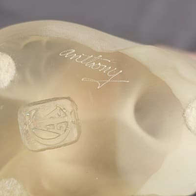 Frosted Happy Duck Figurine CIA Signed Anthony 4.75" Tall - Thumbnail 6