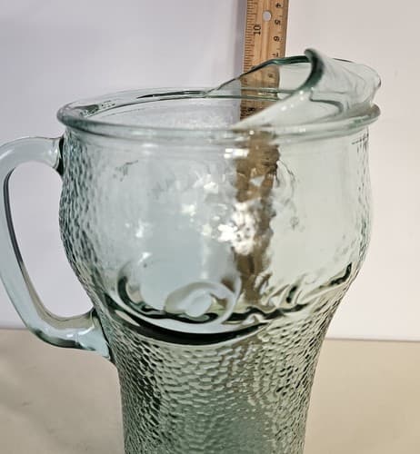 Vintage Look Coca-Cola U.S.A. green pebble-glass pitcher Coke 64 OZ - Thumbnail 6