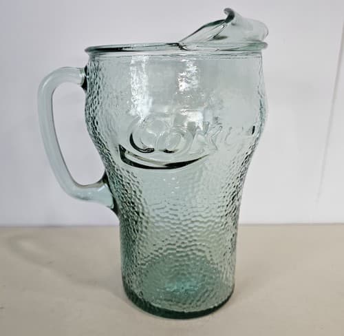 Vintage Look Coca-Cola U.S.A. green pebble-glass pitcher Coke 64 OZ - Thumbnail 4