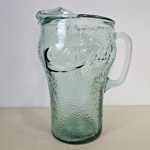 Vintage Look Coca-Cola U.S.A. green pebble-glass pitcher Coke 64 OZ - Thumbnail 2