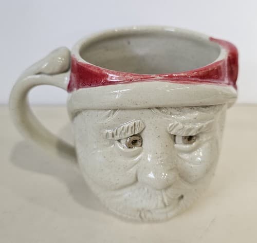 Santa Handmade Mug Face Christmas Coffee Tea Large Pottery - Thumbnail 2