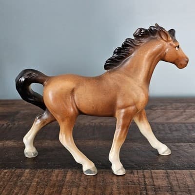 Small Horse Pony Figurines Lot of 3 Buckskin, Gray, Bay Vintage 4.5" Tall - Thumbnail 12
