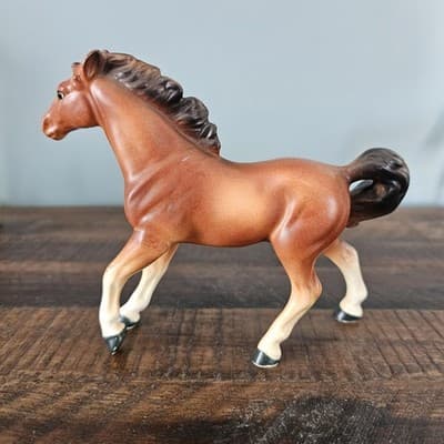 Small Horse Pony Figurines Lot of 3 Buckskin, Gray, Bay Vintage 4.5" Tall - Thumbnail 5