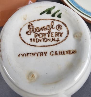 4 Sets of MCM Stangl Country Garden Flat Tea Coffee Cup & Saucer 2 5/8" - Thumbnail 8