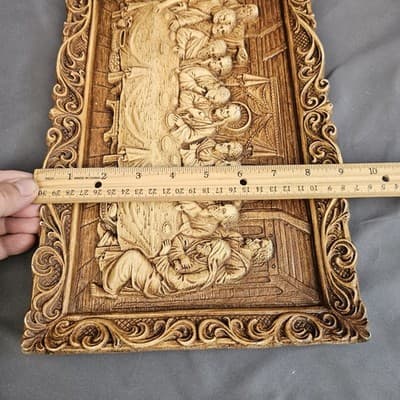 The Last Supper Wall Hanging 3D Plaque Resin Display Vintage, 9" X 15" - Thumbnail 6