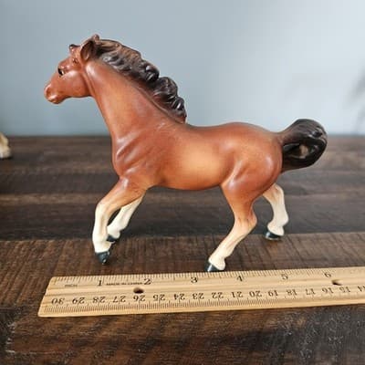 Small Horse Pony Figurines Lot of 3 Buckskin, Gray, Bay Vintage 4.5" Tall - Thumbnail 9