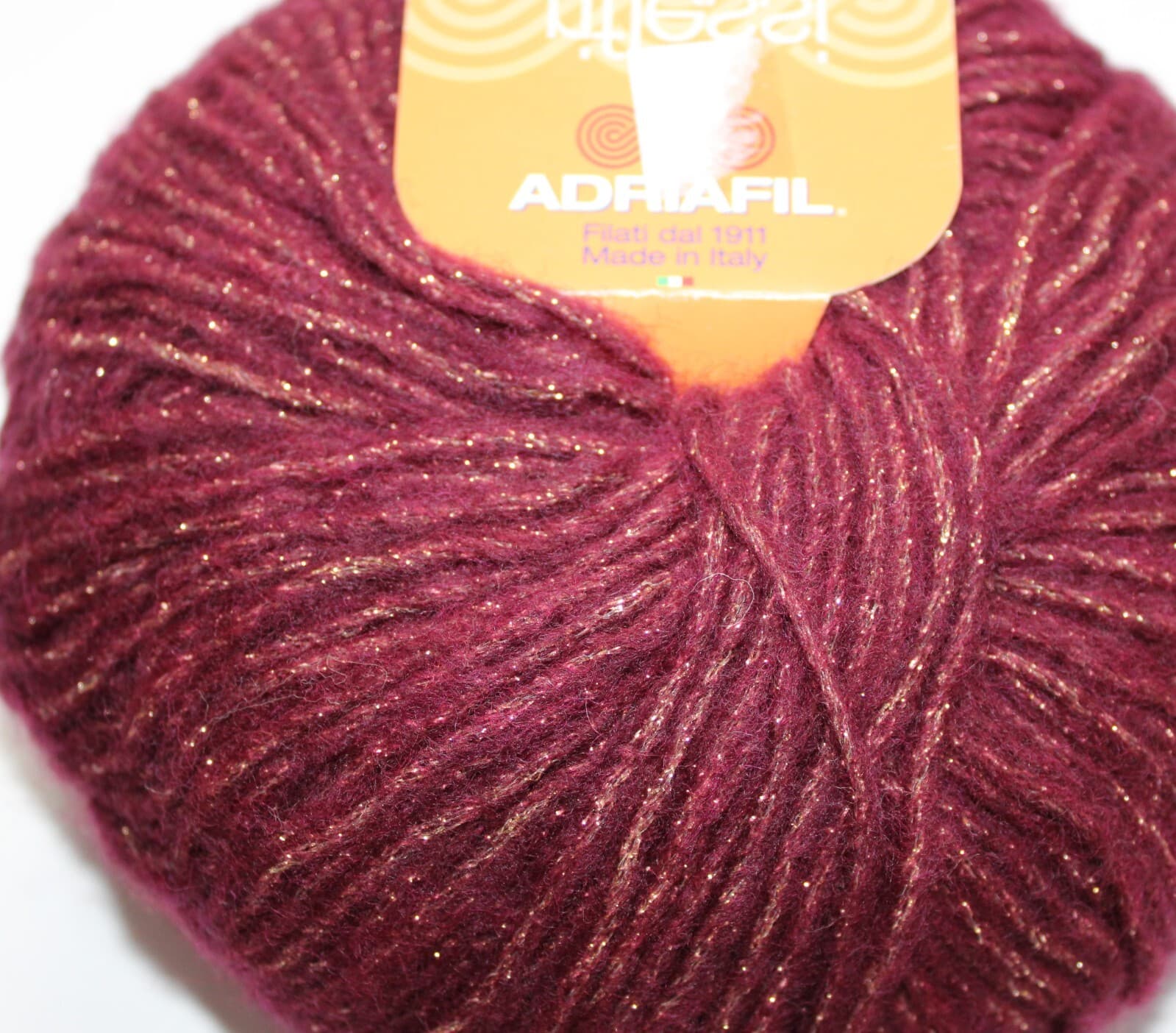 SALE Adriafil Riflessi Yarn Col 47 Burgundy Gold 35% Wool 31% Acrylic 150m 50gr - Thumbnail 2