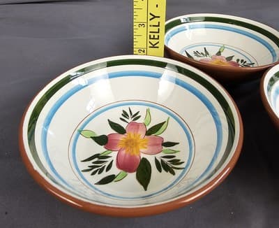 Stangl Pottery Country Garden 5.5" Salad Bowls set of 3 - Lighter Pink - Thumbnail 4
