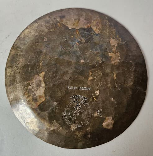 Hammered Wendell August Forge Christmas Wreath Coaster 4.25” Solid Bronze - Thumbnail 2