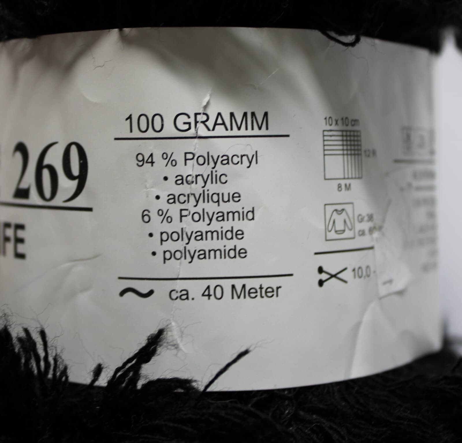 Linie 269 Wildlife Online Yarn Col 010 Black 94% Acrylic 6% Nylon 100gr 40m - Thumbnail 4