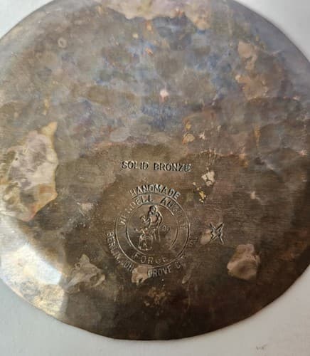 Hammered Wendell August Forge Christmas Wreath Coaster 4.25” Solid Bronze - Thumbnail 3