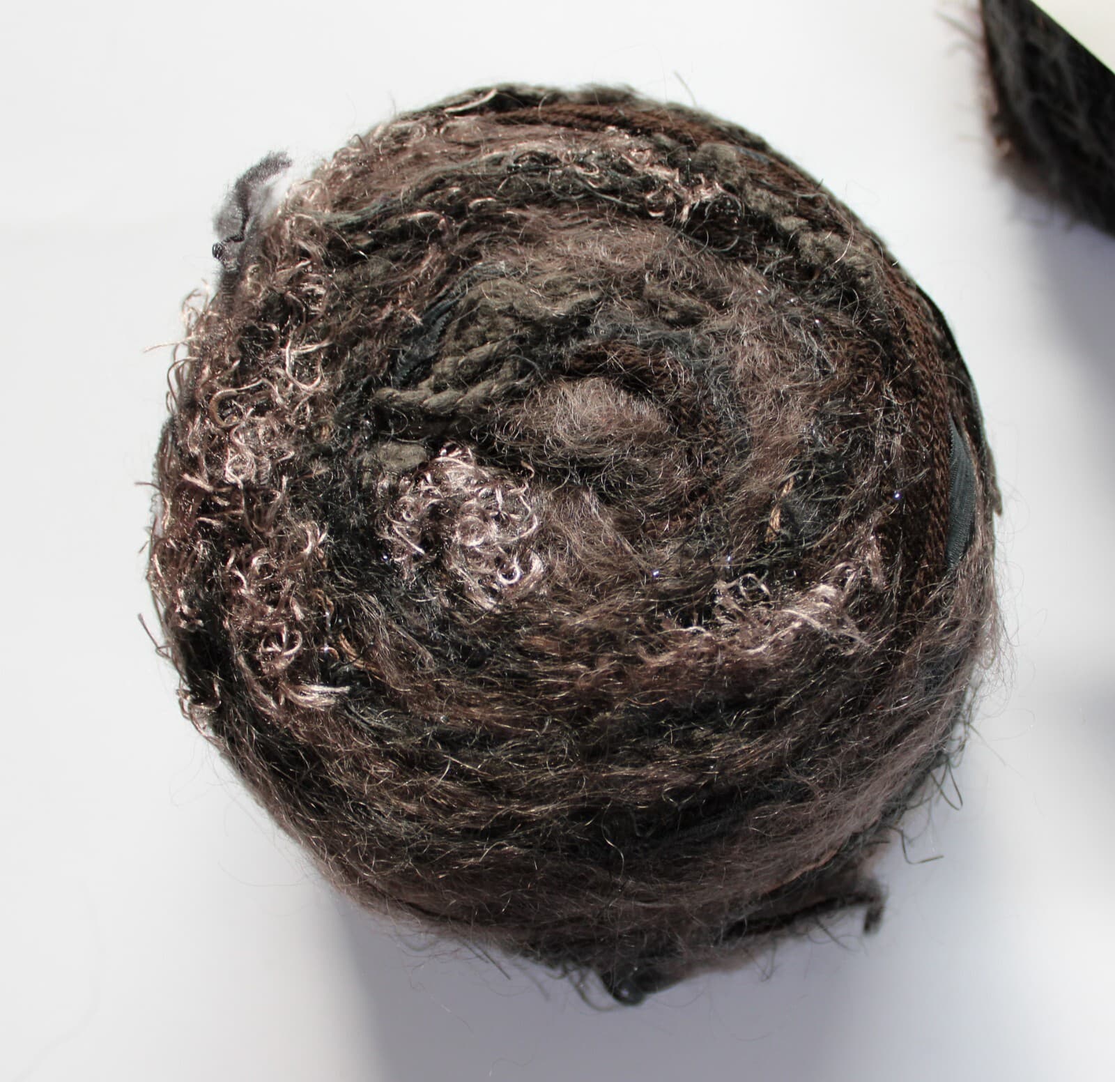 Camelot Designer Yarn Brown w Black 31% Nylon 30% Wool Acrylic Mohair 327yd - Thumbnail 3