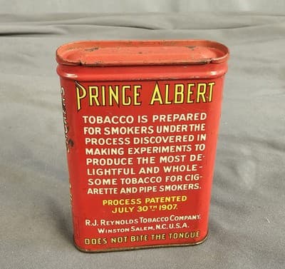 Vintage Prince Albert Tobacco Tin with Lid Process Patented 1907 Empty - Thumbnail 3