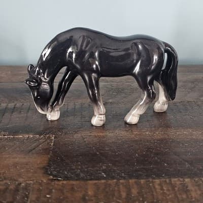 Grazing Horses Pony Small Figurines Bay Black Glossy 2.75" Tall Set of 2 Horse - Thumbnail 5