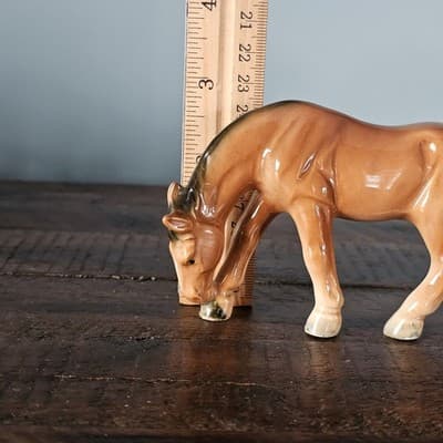 Grazing Horses Pony Small Figurines Bay Black Glossy 2.75" Tall Set of 2 Horse - Thumbnail 10