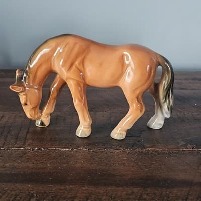 Grazing Horses Pony Small Figurines Bay Black Glossy 2.75" Tall Set of 2 Horse - Thumbnail 6