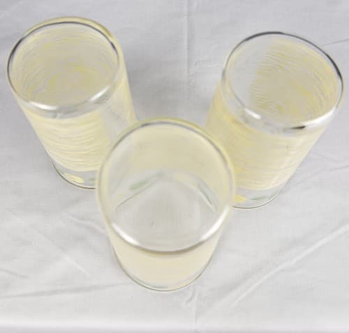 Set of 3 MCM Anchor Hocking Yellow Rose & Weave Juice Glass Tumblers - Thumbnail 3