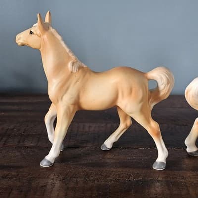 Set of 2 Palomino Horse Pony Foal Figurines Vintage - Thumbnail 4