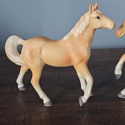 Set of 2 Palomino Horse Pony Foal Figurines Vintage - Thumbnail 3