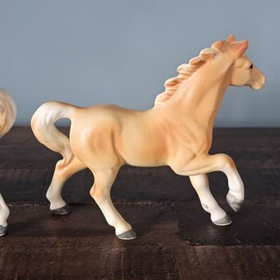 Set of 2 Palomino Horse Pony Foal Figurines Vintage - Thumbnail 5