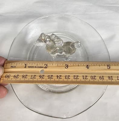 Horse Vanity Dish Glass Ring Holder 5" Diameter Clear - Thumbnail 8