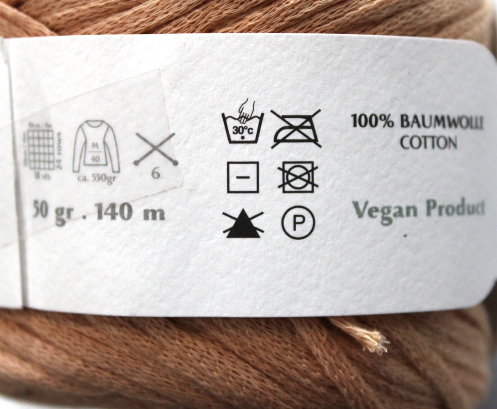 SALE Gedifra Arborea Yarn 100% Cotton Col 02203 Taupe 50g, 140m Vegan - Thumbnail 4