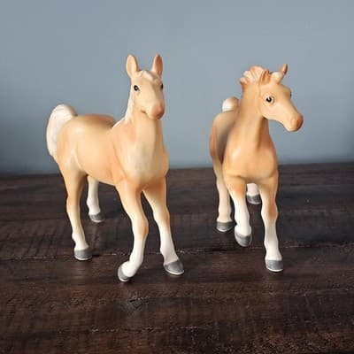 Set of 2 Palomino Horse Pony Foal Figurines Vintage - Thumbnail 7