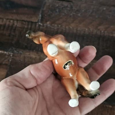 Small Vintage Horse Figurine Bay Bone China 4" Tall Mid Century - Thumbnail 8