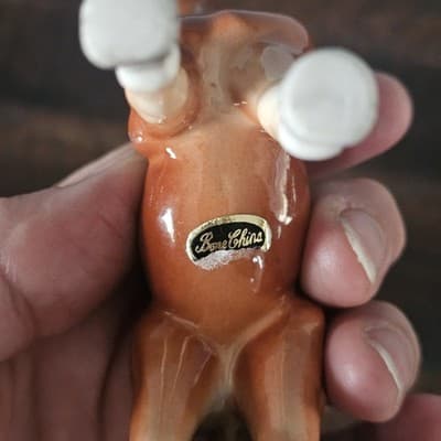 Small Vintage Horse Figurine Bay Bone China 4" Tall Mid Century - Thumbnail 9