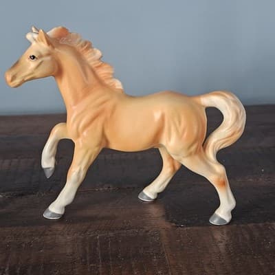 Set of 2 Palomino Horse Pony Foal Figurines Vintage - Thumbnail 2