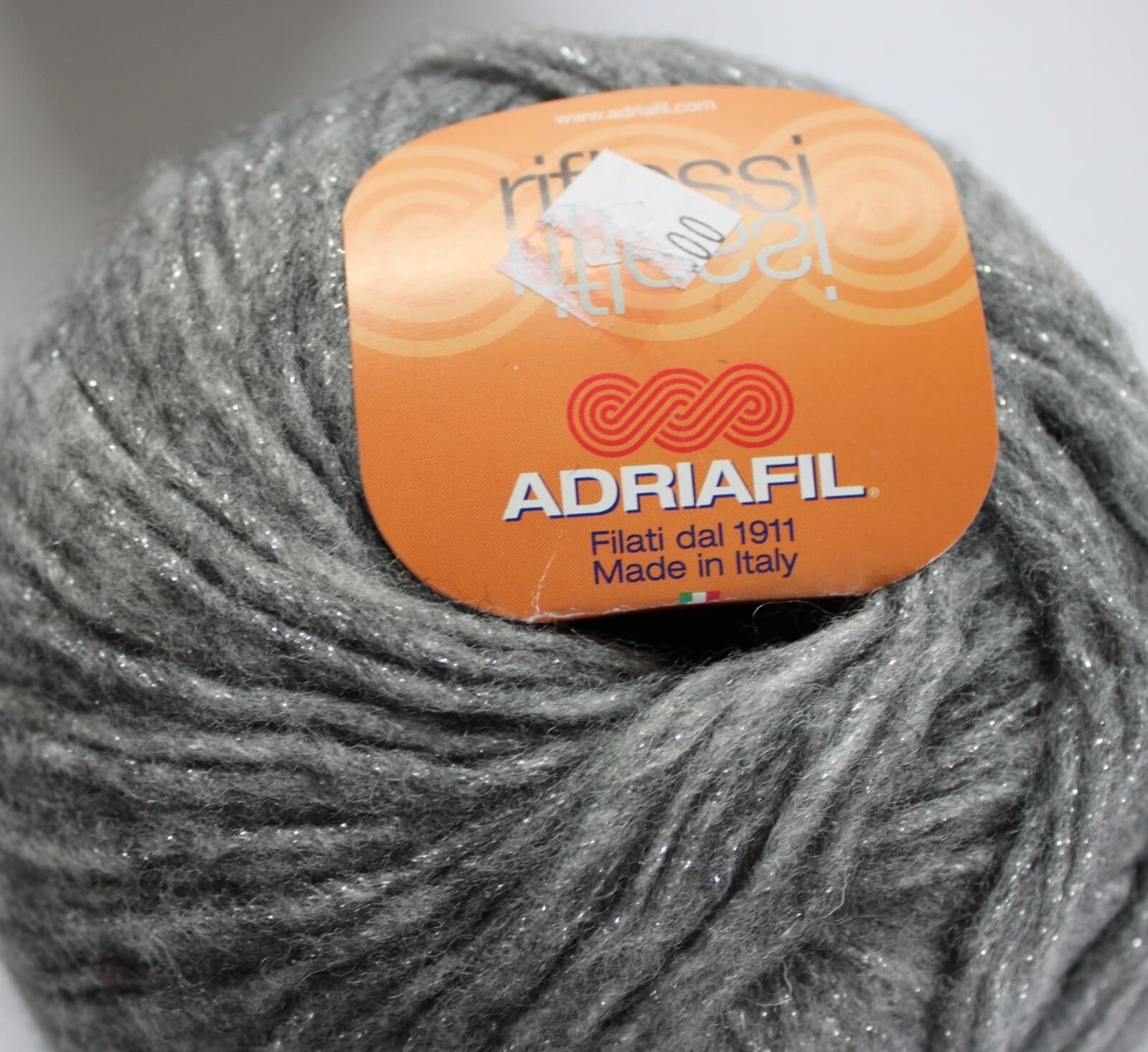 SALE Adriafil Riflessi Yarn Col 44 Gray w Silver 35% Wool 31% Acrylic 150m 50gr - Thumbnail 2