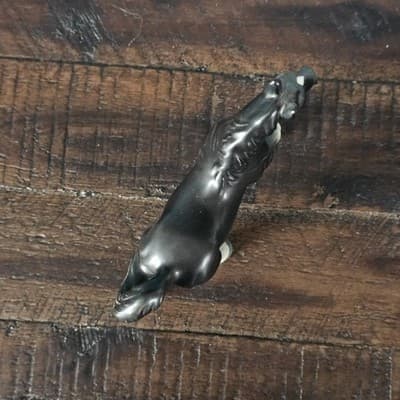 Vintage Small Horse Figurine Black with White Socks 4" Tall E325 - Thumbnail 5