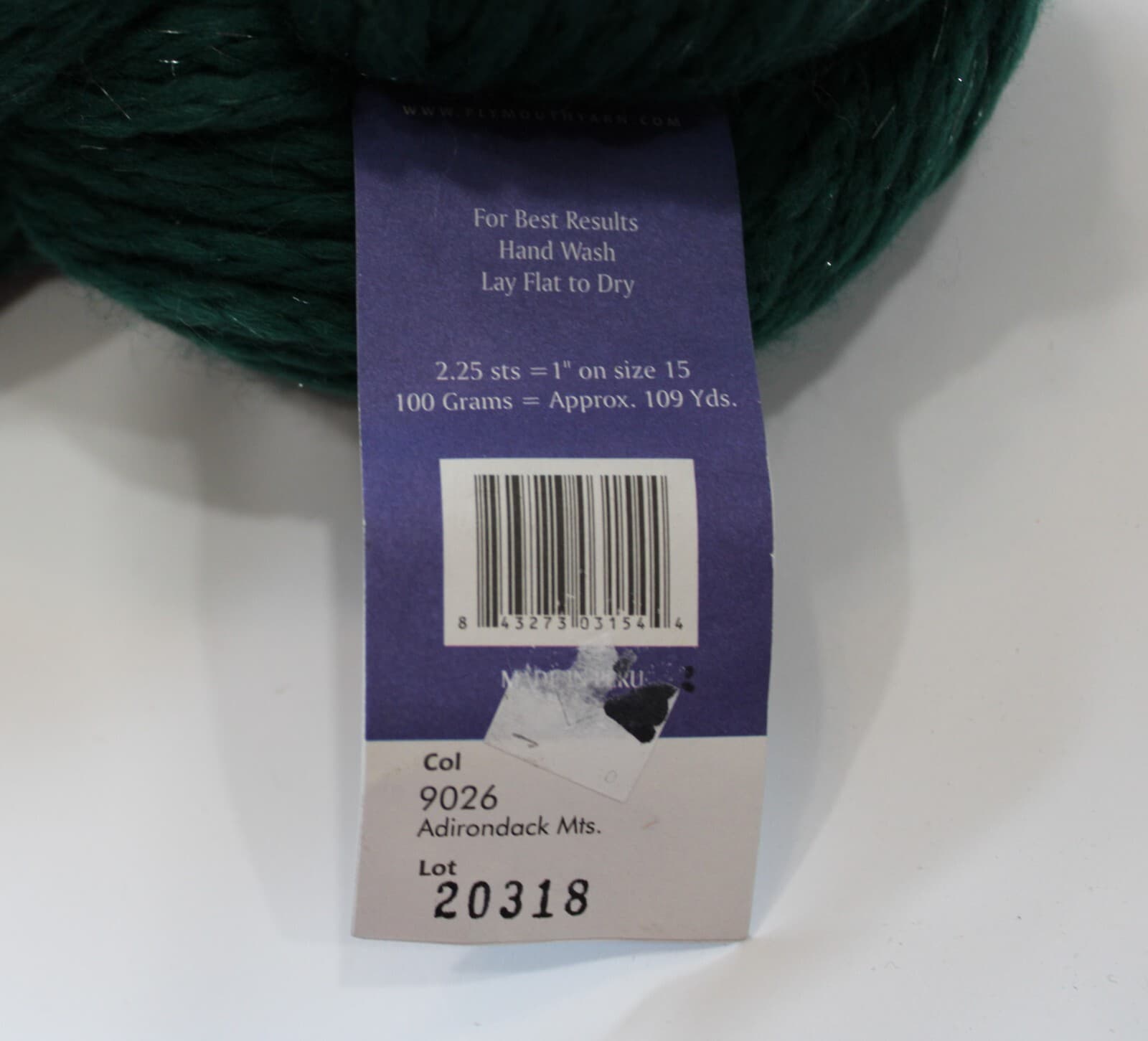 DeAire Glow Plymouth Yarns 97% Fine Merino Wool 3% Stellina Adirondack Mtn - Thumbnail 2