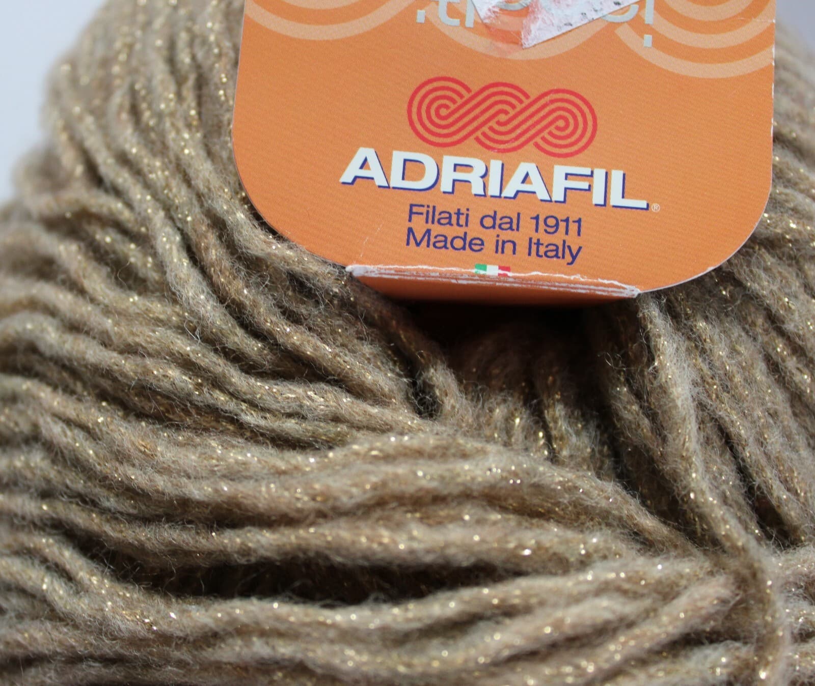 SALE Adriafil Riflessi Yarn Col 49 Beige w Gold 35% Wool 31% Acrylic 150m 50gr - Thumbnail 2
