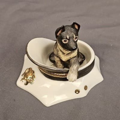 Lenox Puppy on Patrol German Shepard Dog in Policeman Hat - Thumbnail 2