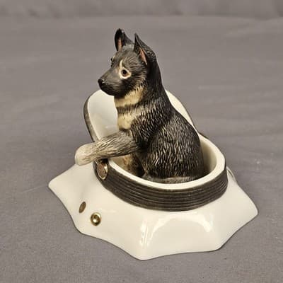 Lenox Puppy on Patrol German Shepard Dog in Policeman Hat - Thumbnail 3