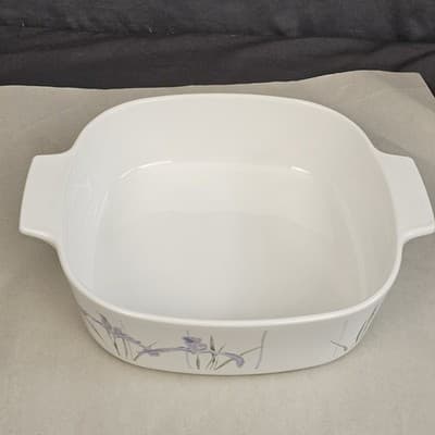 Corningware Purple Shadow Iris Floral Casserole Dish A-2-B , 2 Liter NO LID - Thumbnail 2
