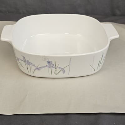 Corningware Purple Shadow Iris Floral Casserole Dish A-2-B , 2 Liter NO LID - Thumbnail 3