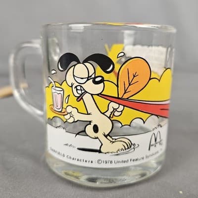 Vintage 1978 Garfield McDonald’s Glass Mug “It’s Not a Pretty Life” Jim Davis - Thumbnail 3