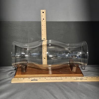 Vintage Glass Hurricane Vase Horizontal Display Center Piece 14" Long - Thumbnail 5