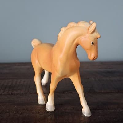 Vintage Small Palomino Horse Pony Figurine Mid Century 4" Tall Norcrest - Thumbnail 2