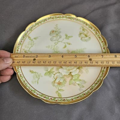 Old Abby Antique Limoges France Plate BM de M Coronet Hand Painted - Thumbnail 6