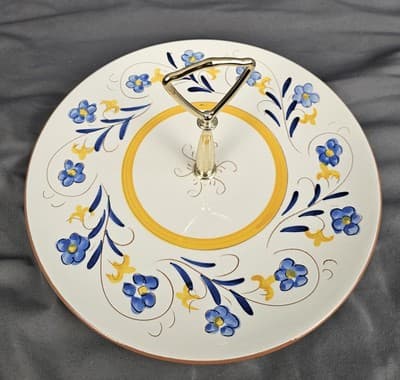 STANGL "Garland" Tidbit Dessert Serving Tray With Handle 10" Diameter - Thumbnail 2
