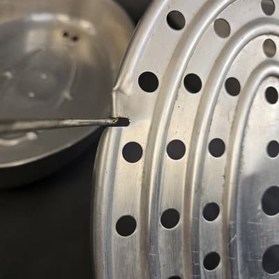 VTG Wear-Ever Aluminum 16”L Oval Roaster Pan & Vented Lid & Rack USA No. 2635 - Thumbnail 6