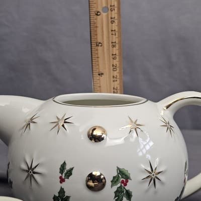 Madison & Max at Home Teapot Set Holly Collection Sugar Creamer Stackable 9" - Thumbnail 10