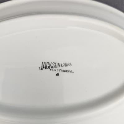 Jackson China Serving Plates From Falls Creek PA Red and Brown - Thumbnail 4